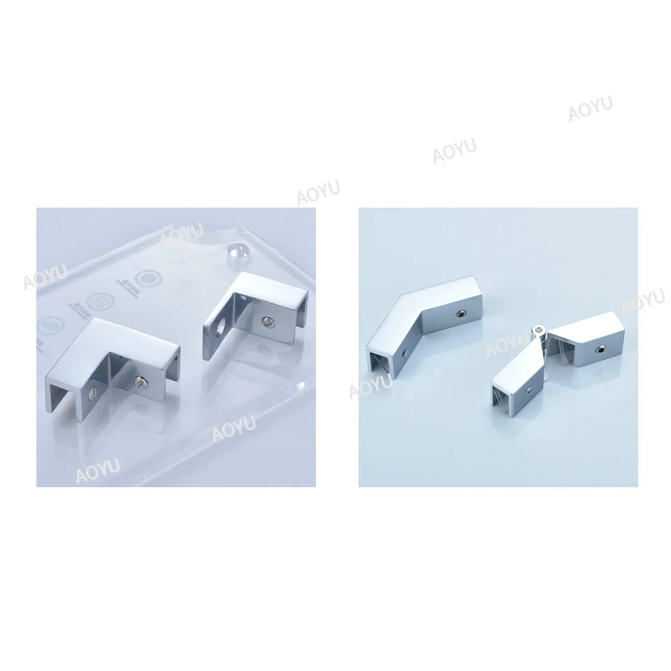 Aoyu Solid stainless steel single hole mirror polishing surface right Angle 90 degree Angle sleeve glass clip