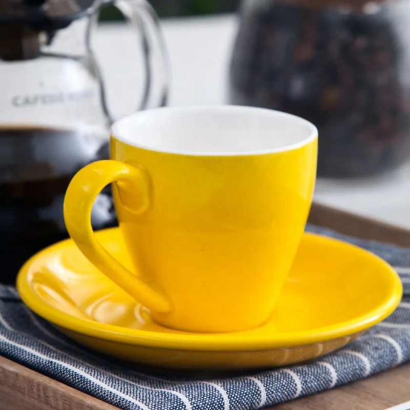 Custom italy porcelain coffee espresso cup saucer set ceramic