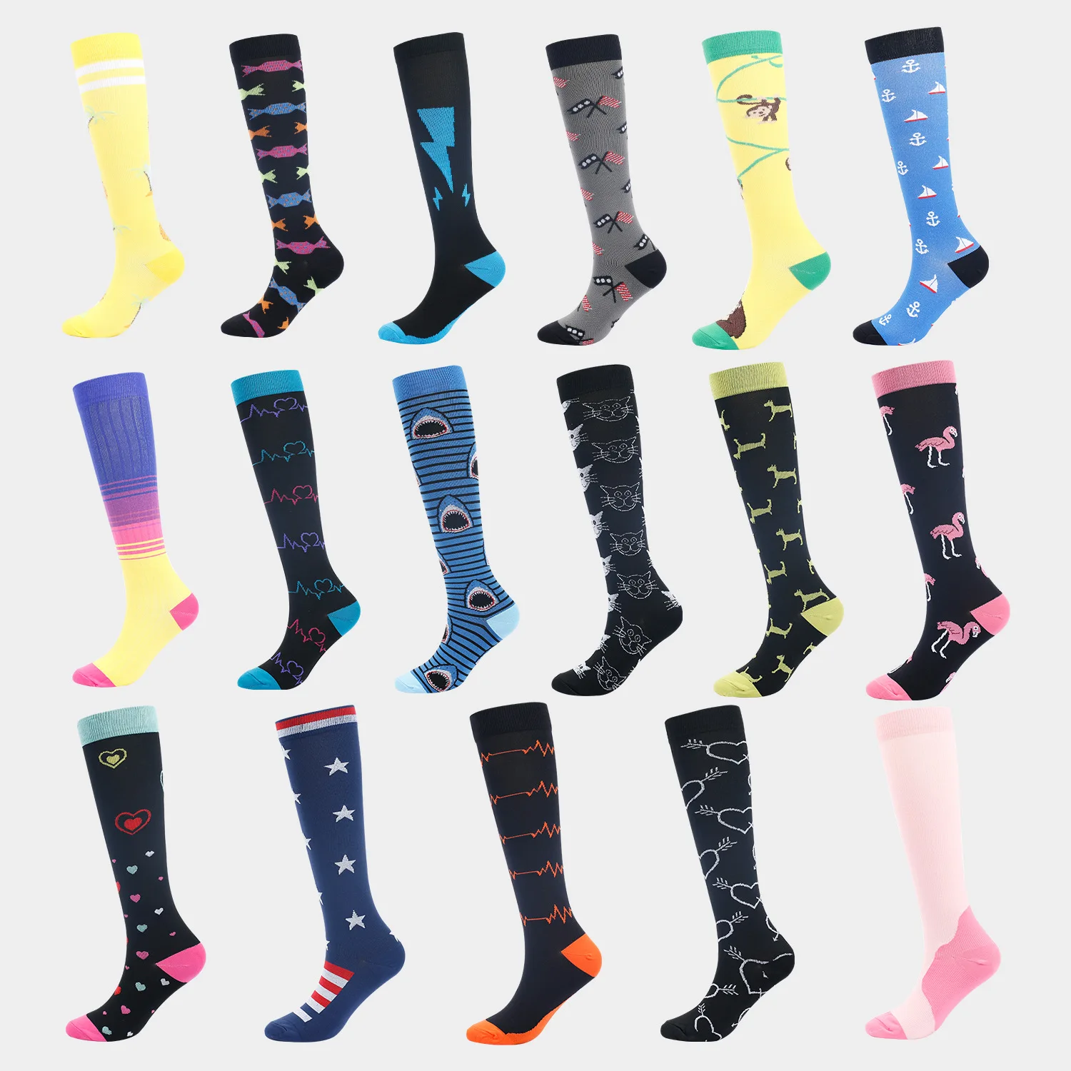 custom graduated zipped high knee compression socks 2030 mmhg for men and women