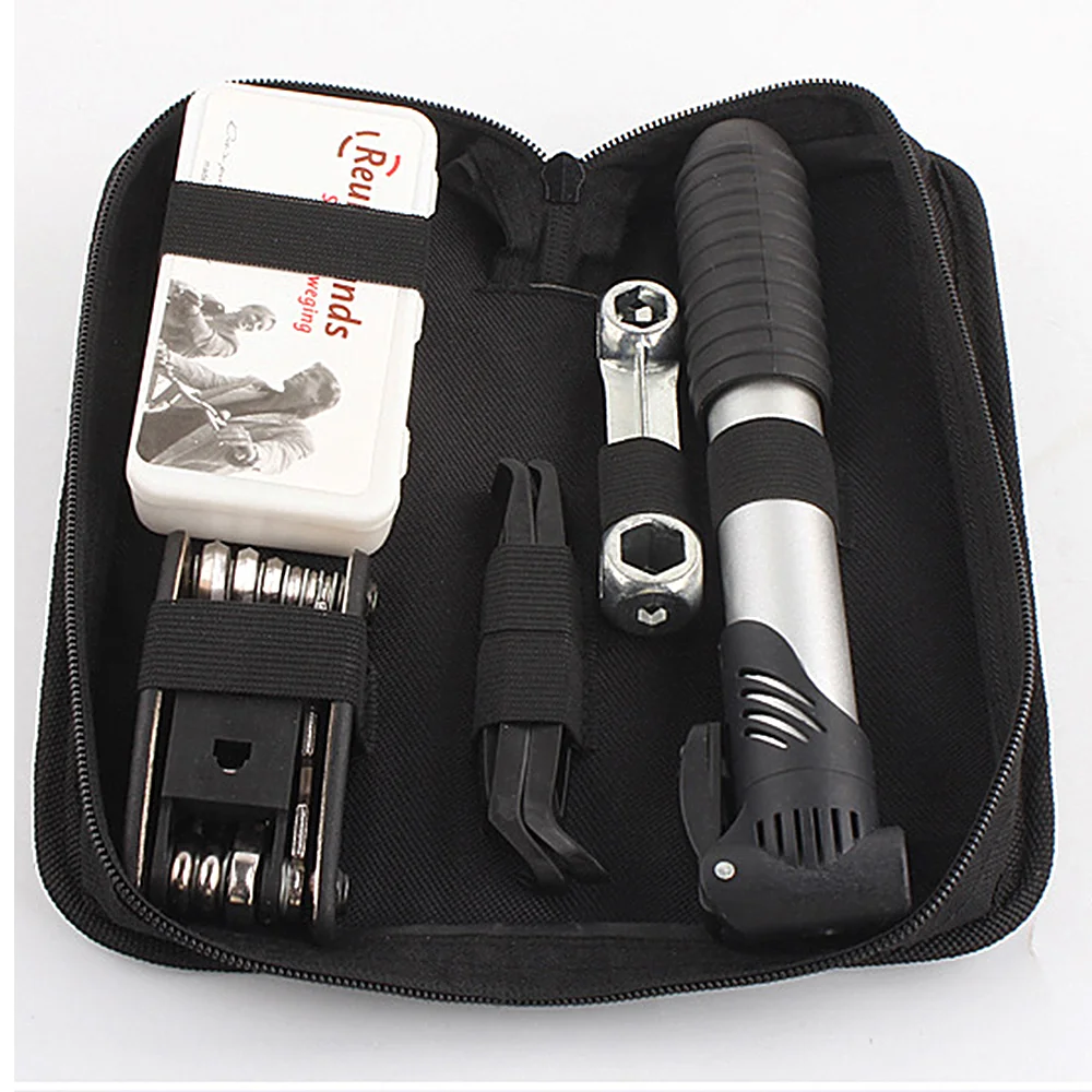 Superbsail Bike Accessories Multipurpose Wrench Bicycle Tool Bag Tire Repair Tool Kits Multi Repair Tools Set Bicycle Pumps MTB