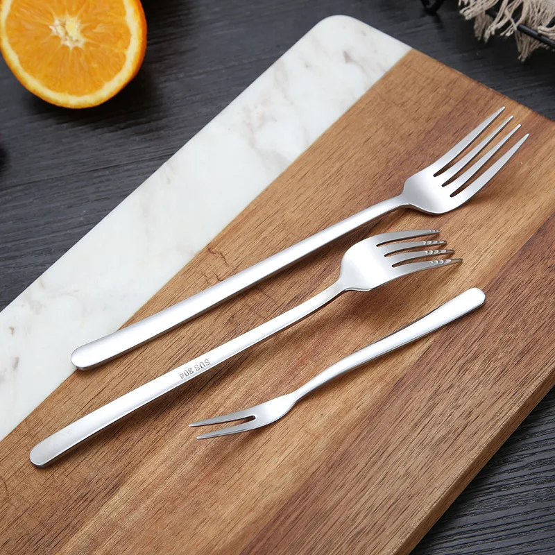 
Cheap Modern Silver Stainless Steel Metal Dinner Fork Salad Cakes Fruit forks 