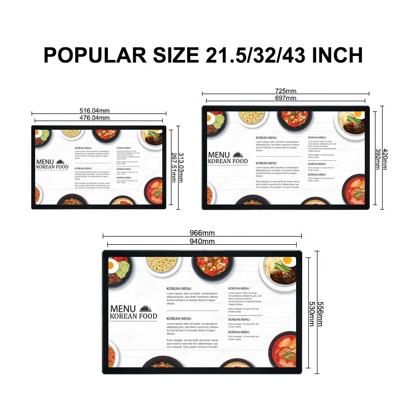 32 Android Digital Signage Display - Full HD, Remote Content Update 1G+8G LCD display kiosk