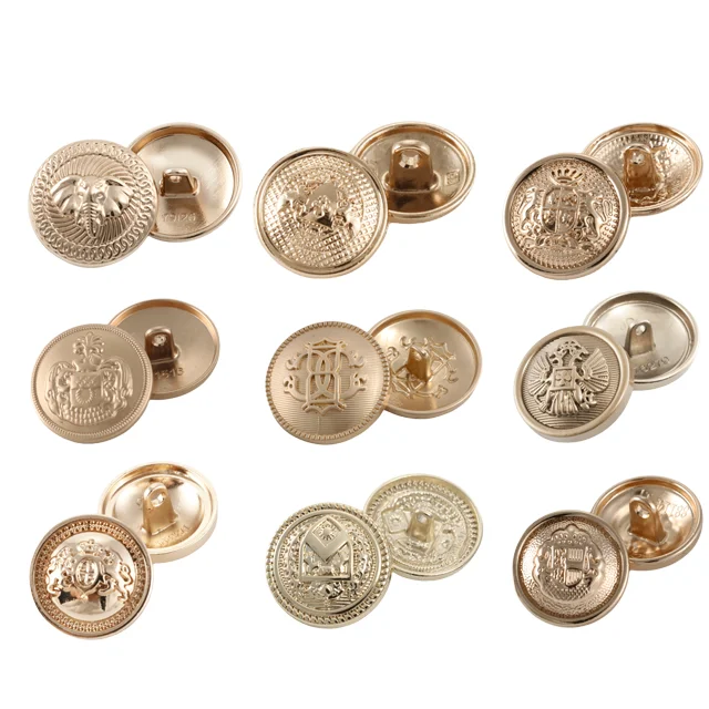 Factory Price Clothing Button Sew Custom Botones Personalizados Sewing Logo Gold Shank Metal Cloth Buttons for Clothes