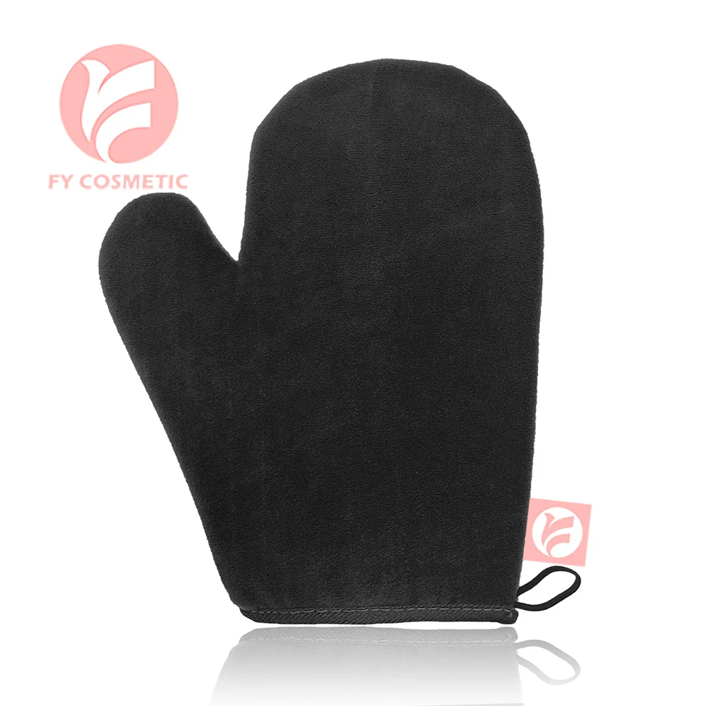 Custom Logo Private Label Soft Velvet Waterproof Sponge Sunless Thumb Microfibre Applicator Glove Luxury Velvet Tanning Mitt