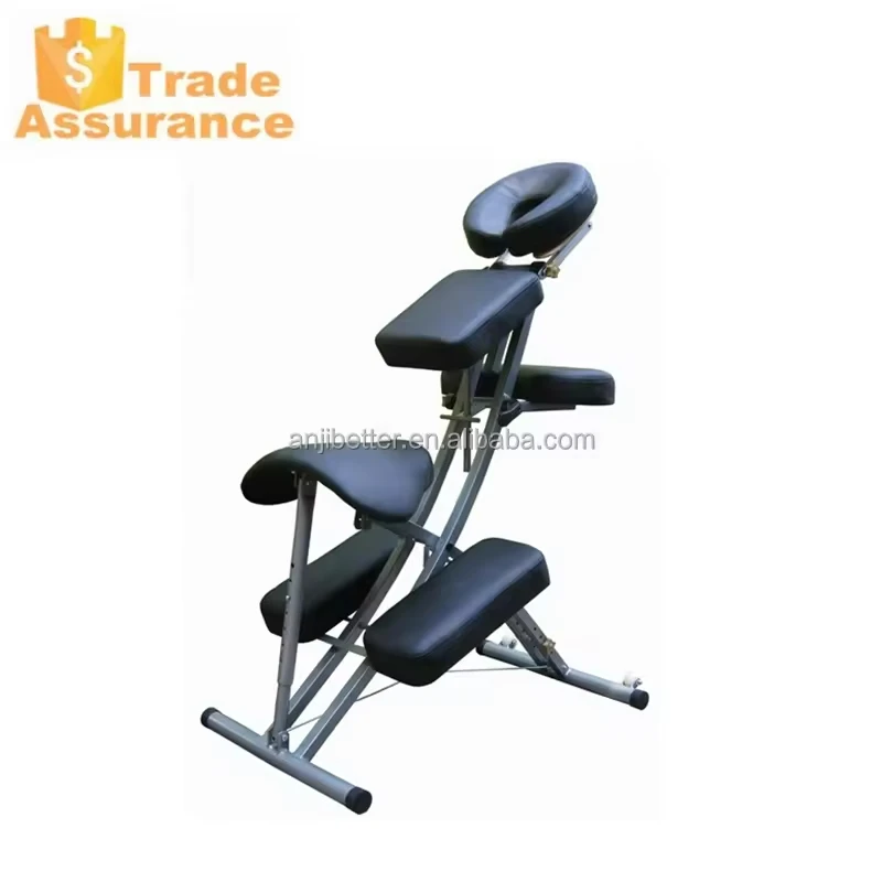 Customized Black Leather Silla Portante Masajes Doblada Folding Massage Chair