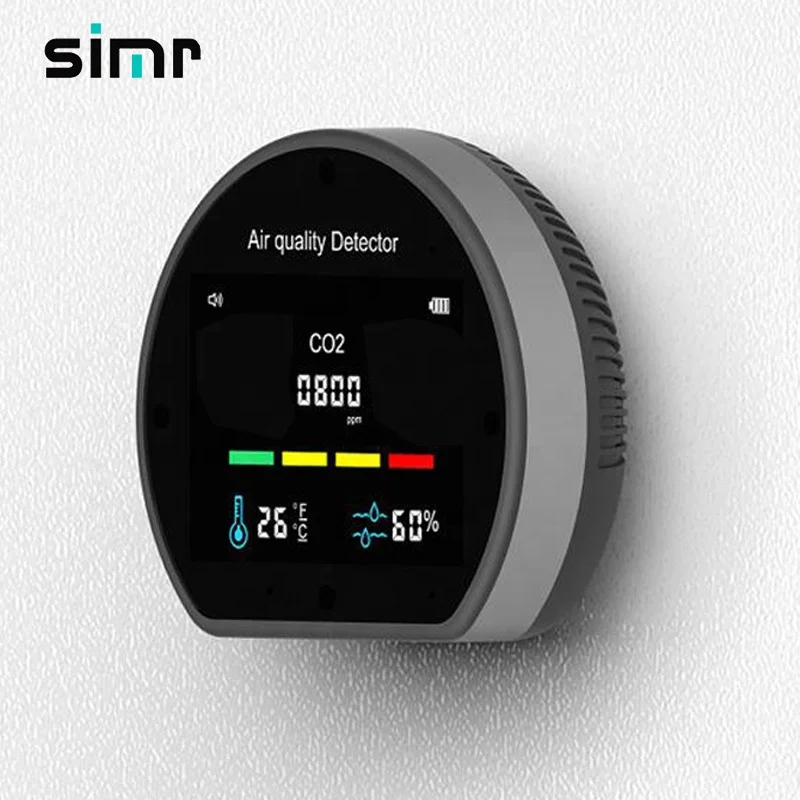 Simr temptop офиса модуля радиоуправления мини co 2 метра датчик NDIR Датчик качества воздуха монитор NDIR настенное крепление co2 метр