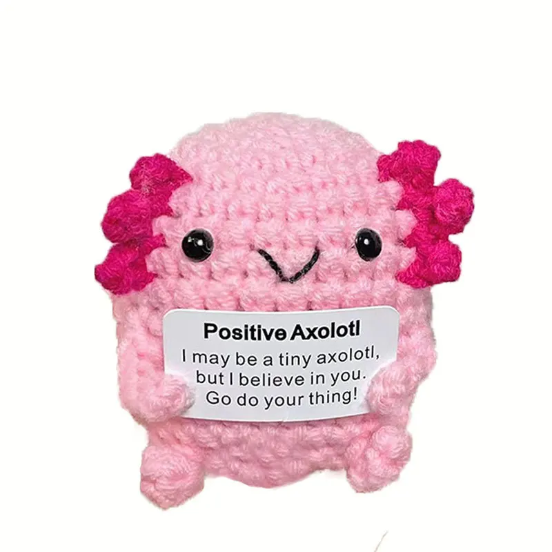 Wholesale Custom  Stuffed PP Cotton Dolls Bear Rabbit Axolotl Yarn Knitted Crochet Toy