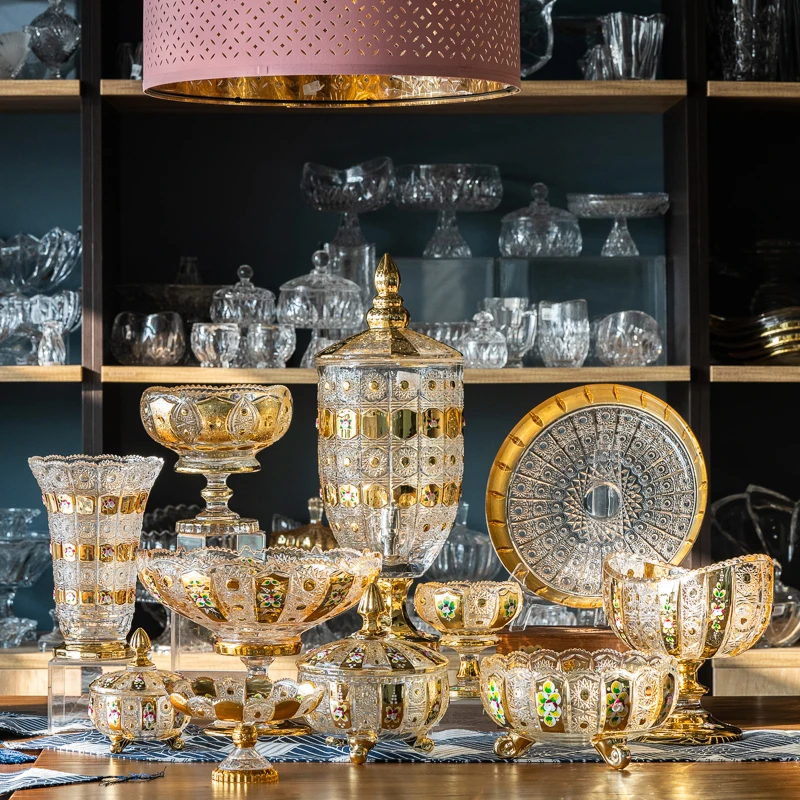 Оптовая продажа декоративное блюдо из хрустального стекла для фруктов компотов