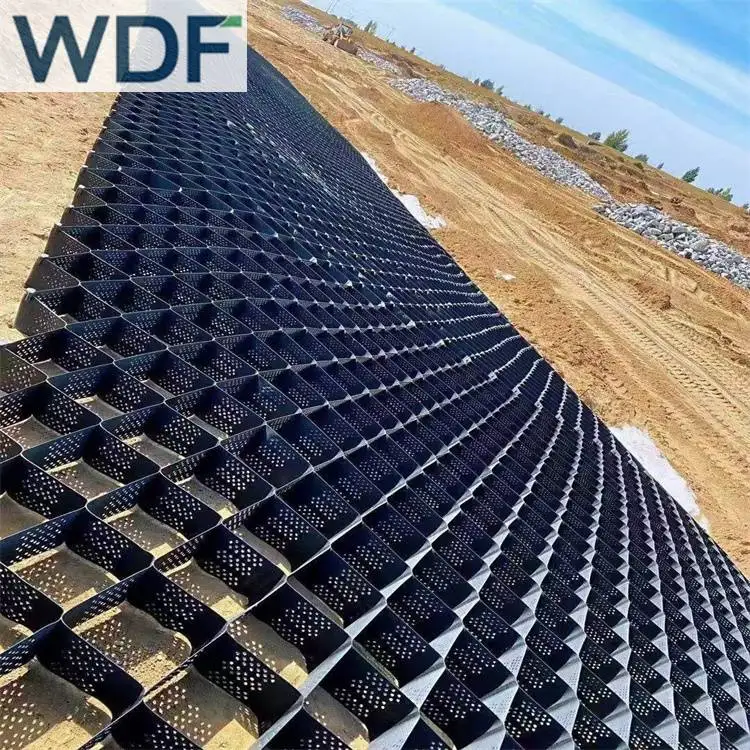 Factory Price Hdpe Gravel Grid Geocell Sale Soft Black Wall Belts Surface Packing Parts Plastic Color Railway
