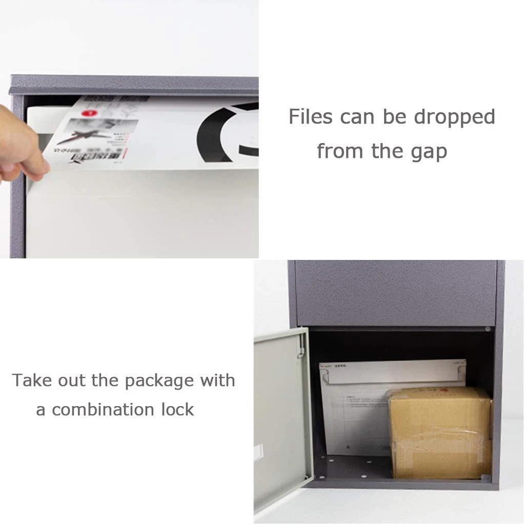 Galvanized steel box parcel delivery box drop box with handle parcel safe
