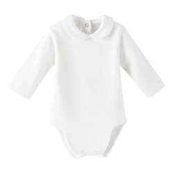 Custom Baby Girl Boutique Romper Clothing Soft New Born Infant Jumpsuit Clothes 100% Cotton Peter Pan Collar Toddler Bodysuit