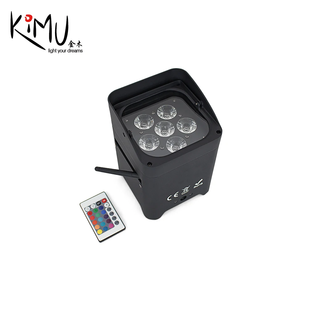 China Wholesale UV 6in1 Waterproof Battery Powered Wireless Remote Control & Wifi Led Flat Par Light