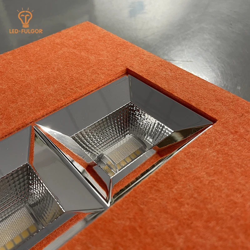 Good sound absorbing PET felt NRC 0.85 office CRI 90 illumination pendant Acoustic led light