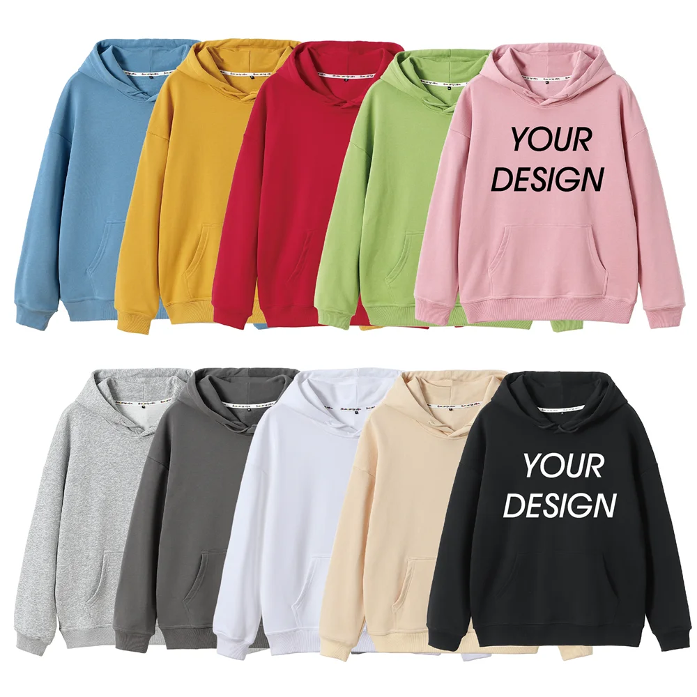 Men Hoodies Custom Printing Men Hoodie Terry Hoodie Casual Top Long Sleeve Men Sweater Eco Hooded Sweatshirt Thin sweater