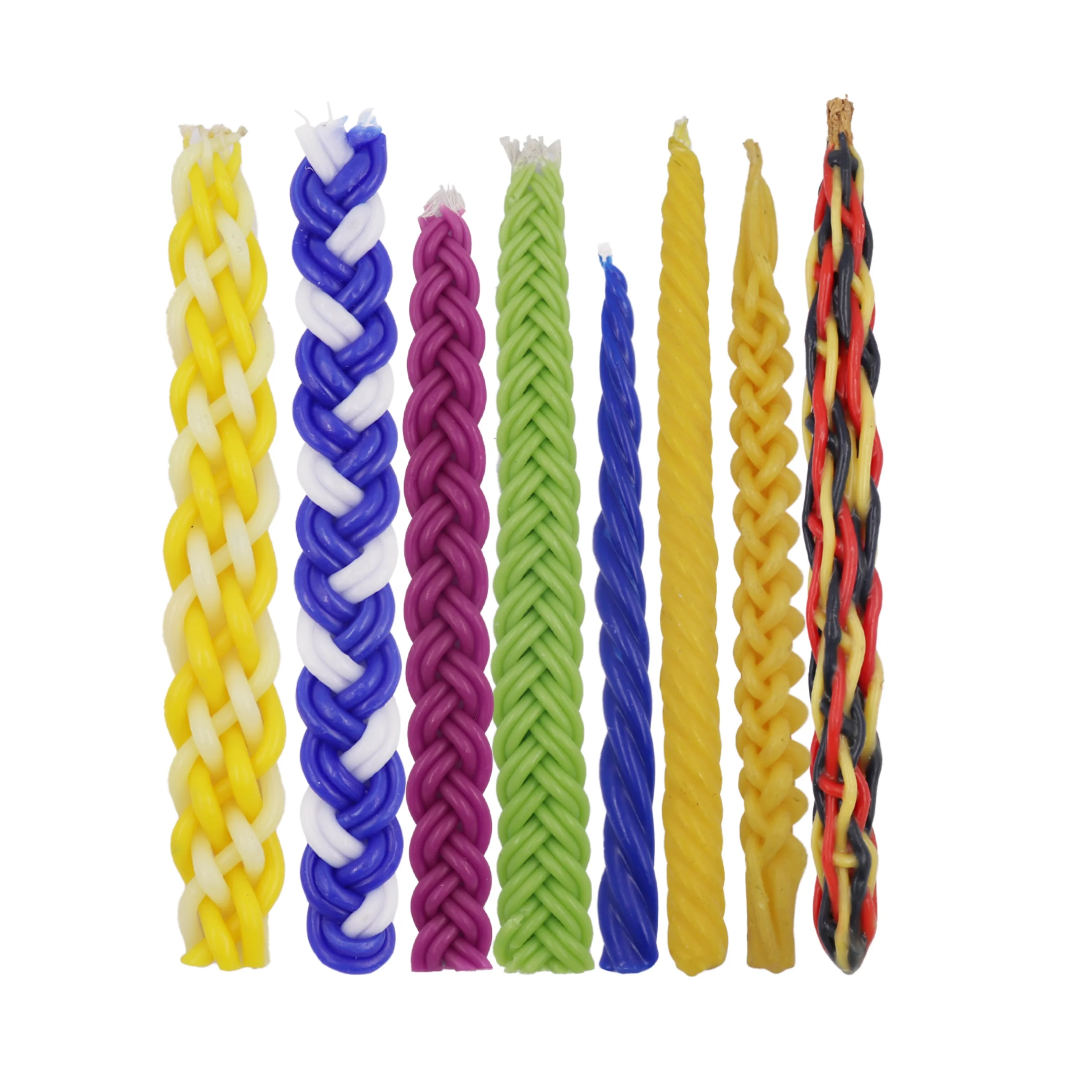 Wholesale factory 55g high quality cheap price beautiful color havdalah braid candle