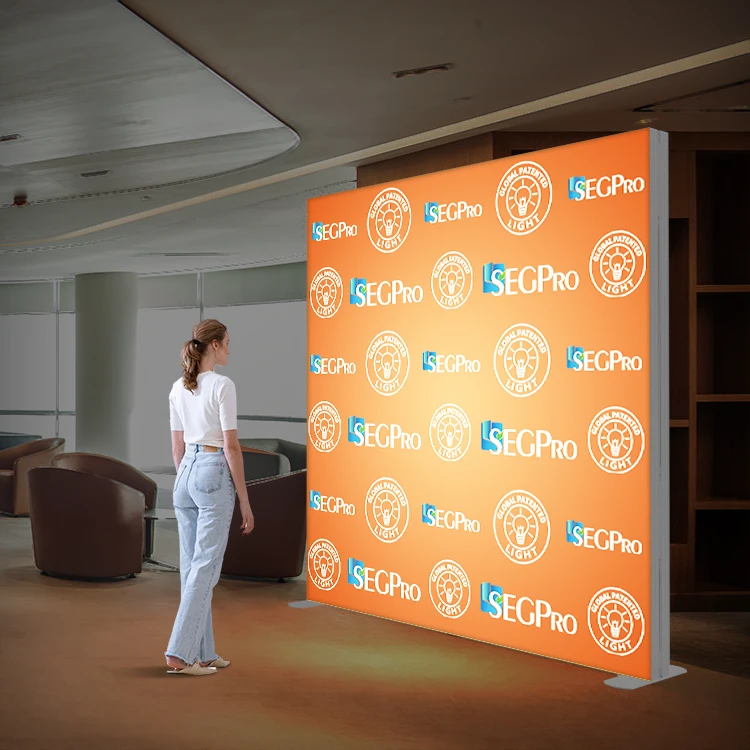 Lintel Exhibition Booth Display Standing Backlit Fabric Led Lightbox Modular Exhibition Booth Stand Led Lightbox For Advertising