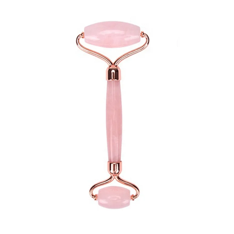 Amazon Best Selling High Quality Pure Natural Rose Quartz Jade Roller Anti Aging Skin Care Face Massage Roller