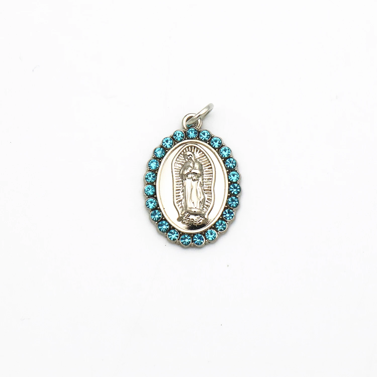 Silver Metal Pendant Jewelry Diamond Necklace Virgin Mary Color Pendant Necklace Jewelry Sets For Women