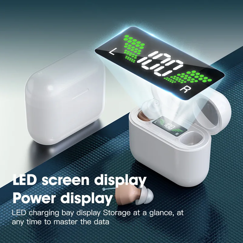 intelligence noise reduction  hearing aid device rechargeable hearing aids Digital Invisible Wireless Amplified Headphone In ear