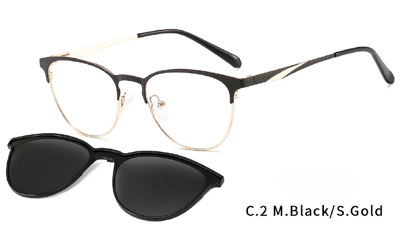 New design optical frame with  Metal Optical Eyeglasses Magnetic glasses frame Clip on Sunglasses