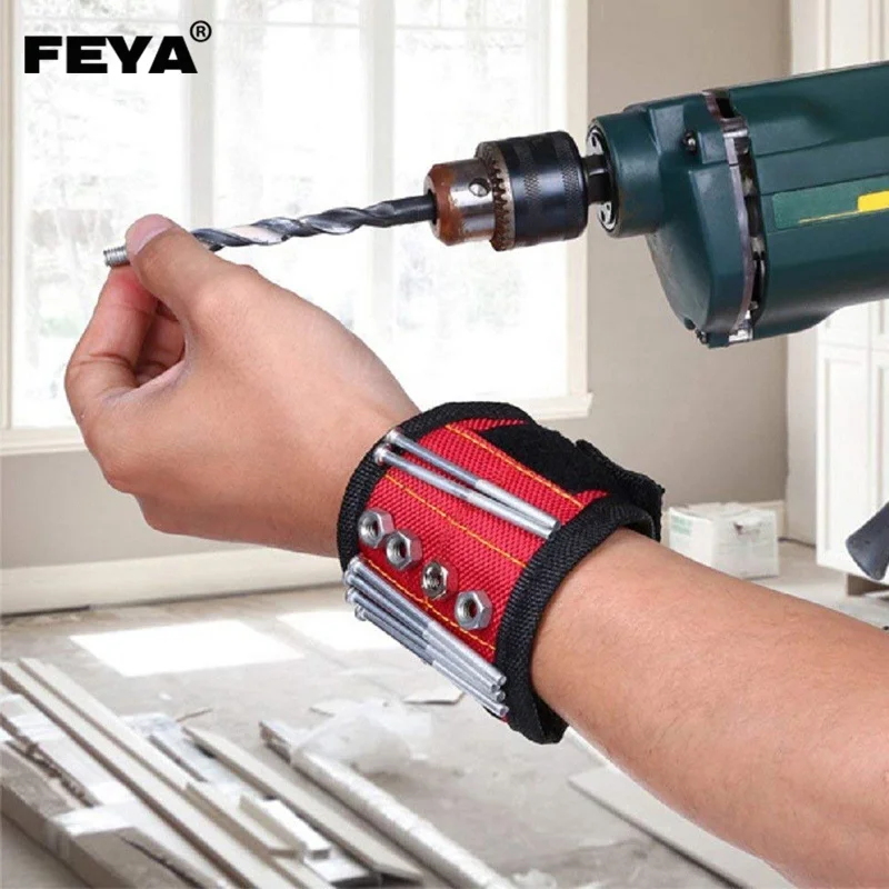 Adjustable Strong Magnetic Wristband 3 Rows Wrist Band For Holding Screws Nails Drill Bits And Small Tools Bracelet