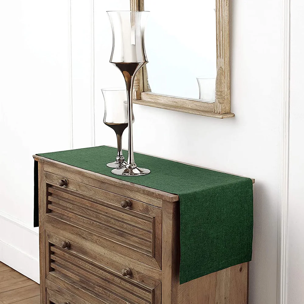 Custom Luxury Fancy Burlap Christmas Dining Party Wedding Decoration Linen Table Runner