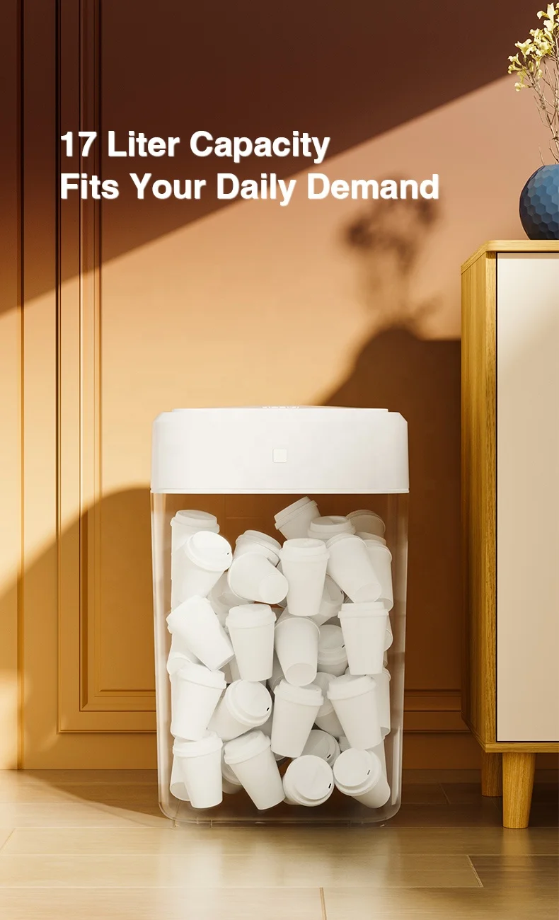 Automatic Self Package Seal Change Smart Trash Can Garbage Bin Induction Sensor 17L Garbage Electric Pop Up Lid JustBeEasy