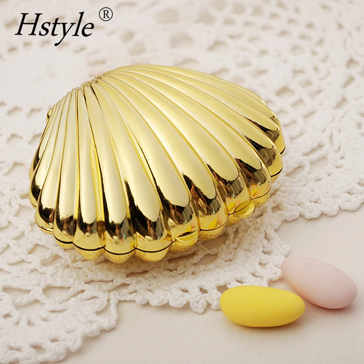 Shell Candy Boxes Plastic Mini Sea Shells Party Treat Candy Box Wedding Party Accessories Decorations Candy Supplies Gifts PB118