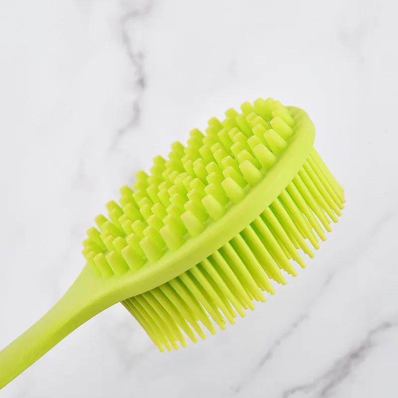 Long handle silicone back bath scrubber cleaning brush