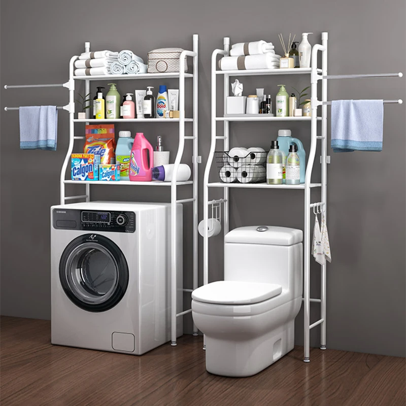 Bathroom Floor Wall Hanging Bath Washbasin Washing Machine Toilet Storage Rack