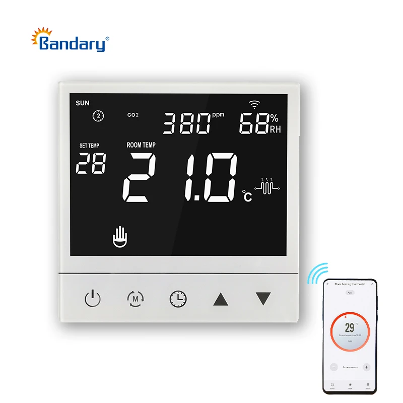 WiFi Tuya Electric Floor Heating Controller LCD Touch Screen Wireless Modbus Thermostat for HVAC