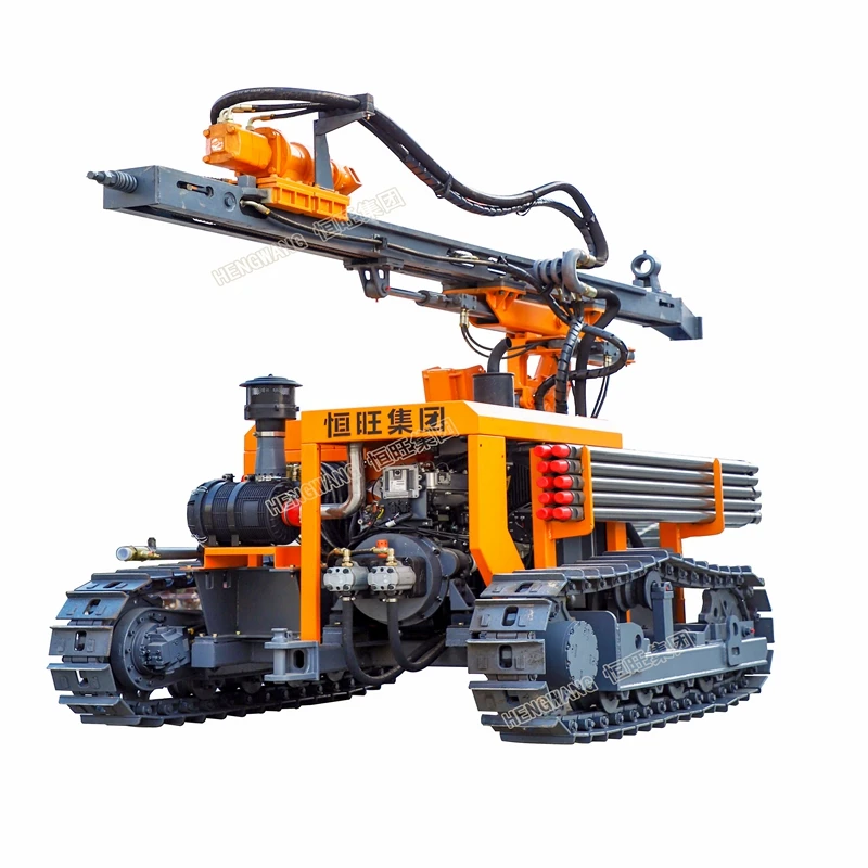 HENGWANG HW410 90mm blast hole drilling rig in underground mining and