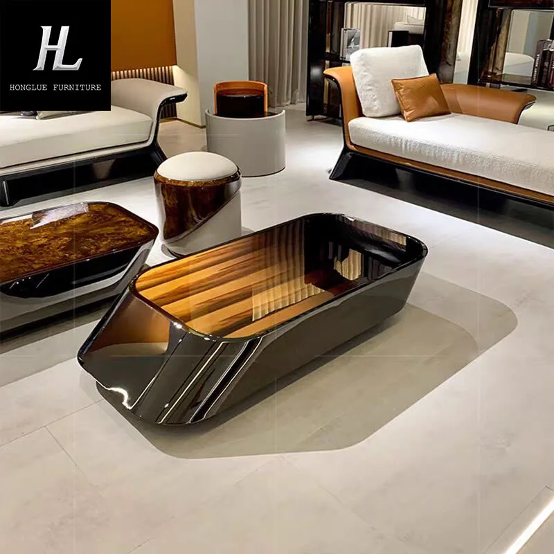 Italian minimalist leather sofa Italian designer first layer cowhide living room light luxury high-end straight row sofa