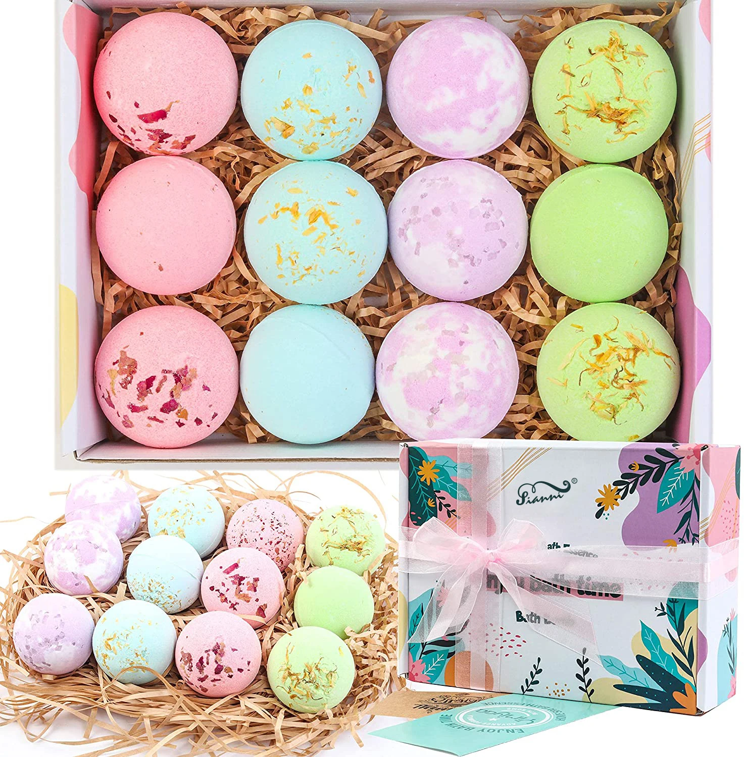 Processed explosive salt dried flower explosive salt ball bath salt mixed color bath bombs.