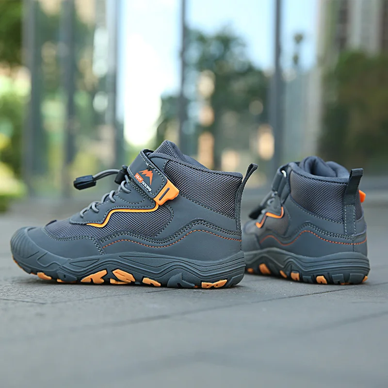 Resistant Hiking Boots Boys Girls Athletic Outdoor Shoes Collision Non-Slip Ankle Walking