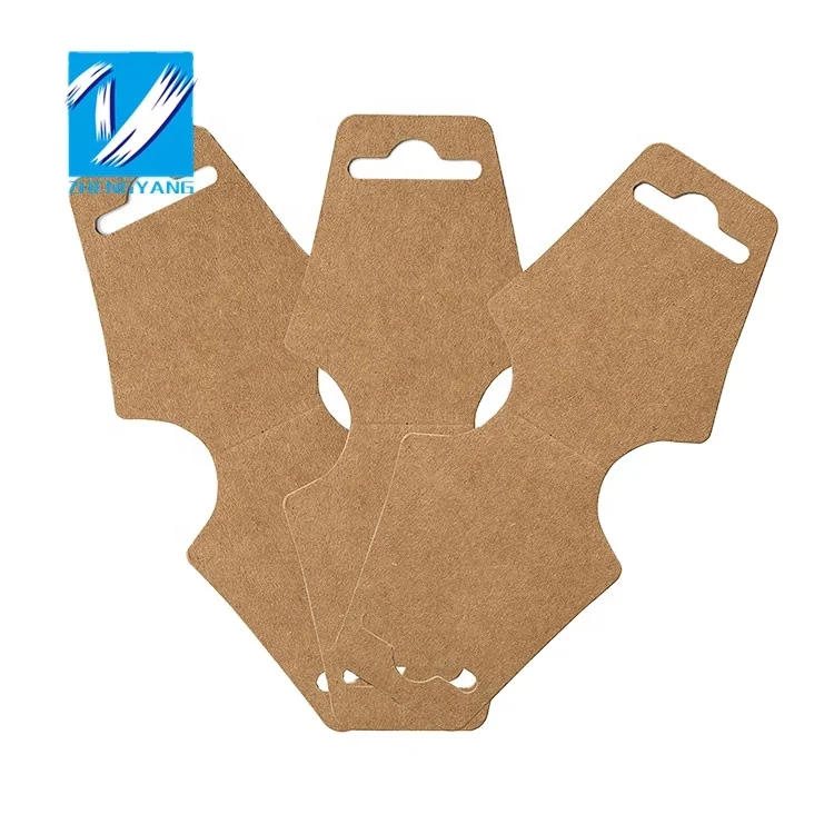 Модные, переработанные, на заказ, OEM, складные ожерелья из крафт-бумаги, витрины, ювелирные изделия, аксессуары для волос, серьги, Висячие карты