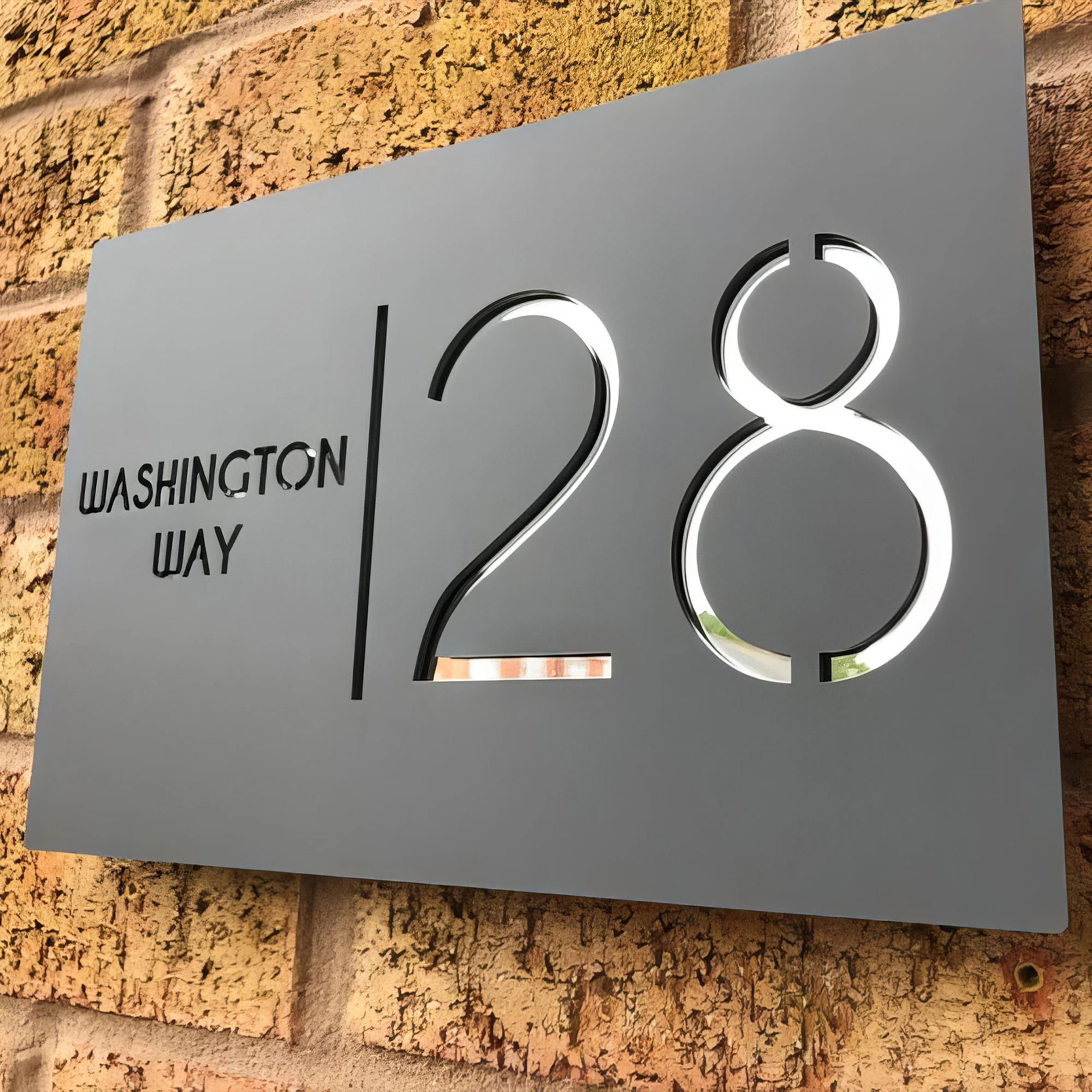 Modern Metal Number numbers Hotel door sign Aluminum Led Office Custom Logo Business light numbers for house