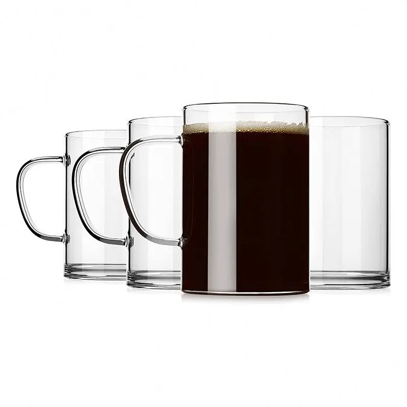 2021 high quality 350ml transparent glass beer cup/ large glass beer mug with logo/ custom beer steins glass with handle