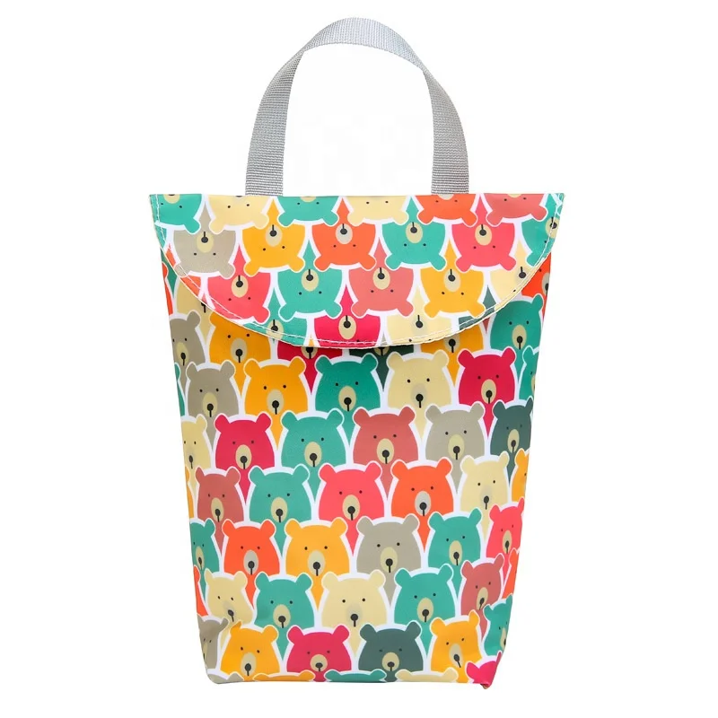 Factory OEM Colorful Reusable Waterproof Oxford Cloth PUL Layer Baby Wetbag