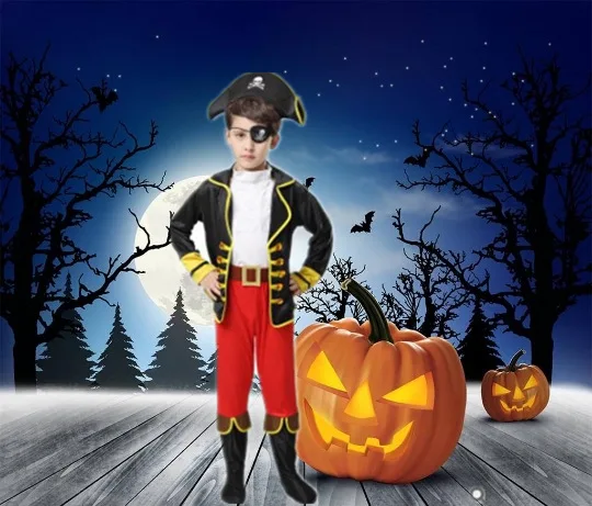 Kids Boys Pirate Costume Cosplay Set For Children Carnival Party Dress