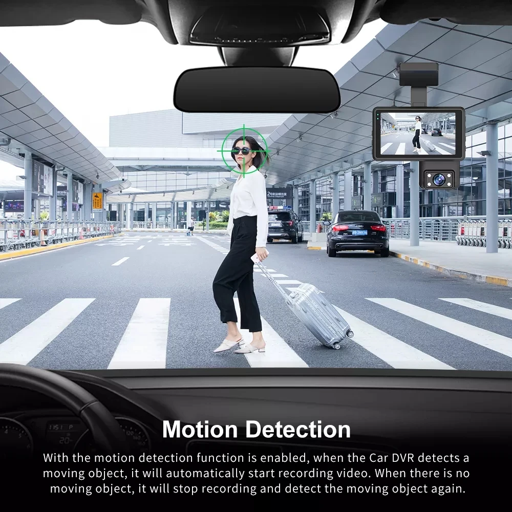 Car Dvr Dash Cam Dual Lens 1080P Camera DVR Night Vision WDR Built-In G-Sensor Motion Detection 24Hr Parking Monitor