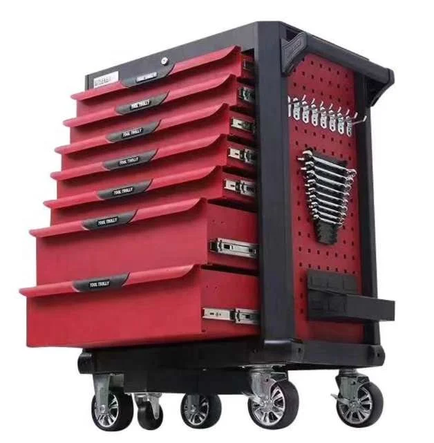 Professional 7 Drawers Trolley Cabinet 333PCS New Design Iron Workshop Repair Tools Durable 7-Drawer Tool Chest