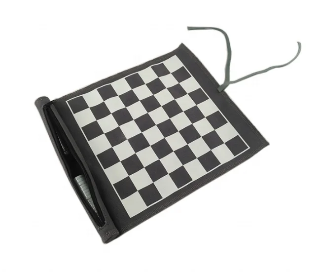 PU Leather Roll Up Chess Set 32 Chess Pieces for Family All Levels Teens PU chess board
