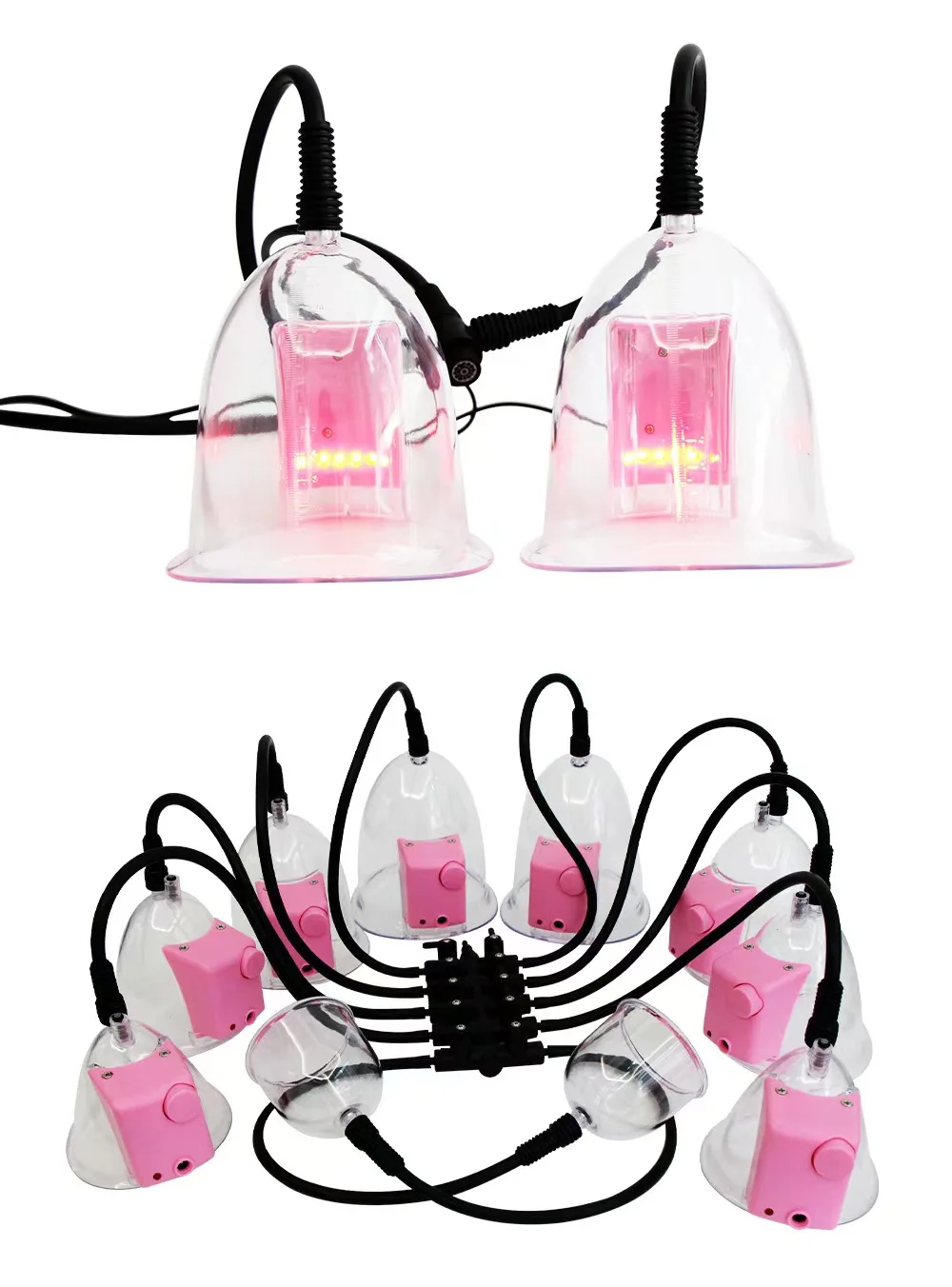 Au-6002 Breast Enlargement Massager Machine Home Vibration Nipple Sucking Buttock Lift Cupping Instrument