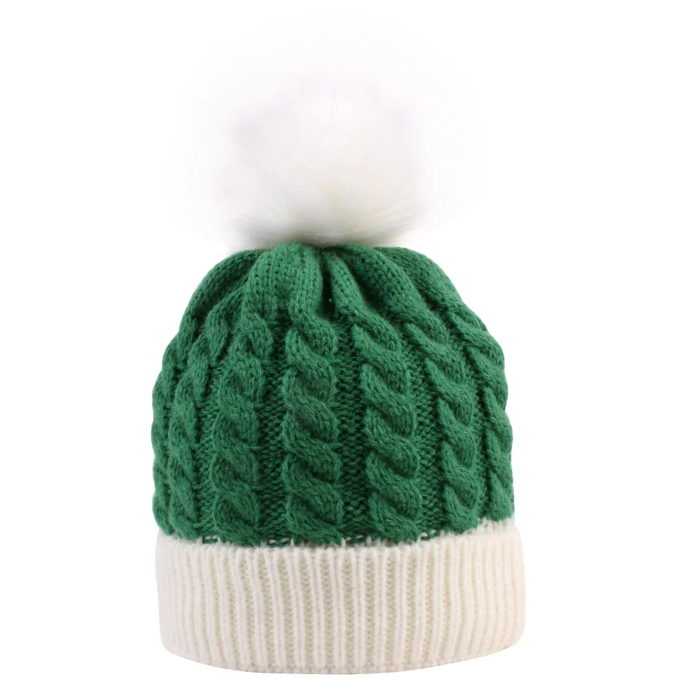YANYE Hot Selling Autumn And Winter Christmas Wool Knitting Plush Warm Winter Children Kids Baby Hats