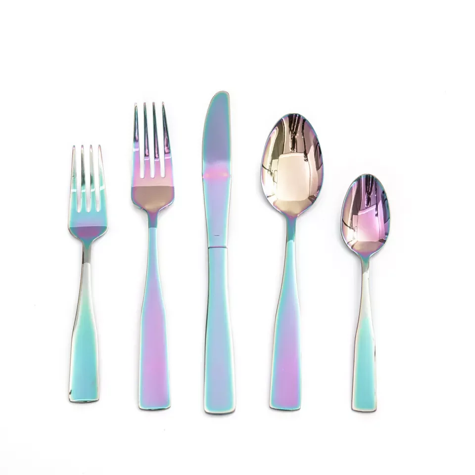 Professional Factory Wholesale High Quality Custom Utensils Flatware Titanium Cutlery Set