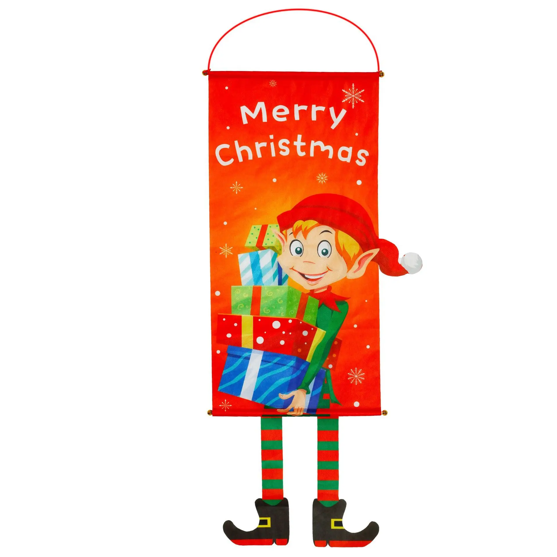 Merry Christmas Hanging Flag Outdoor Western New Year Pole Hanging Flag Garden Christmas Decoration Flag