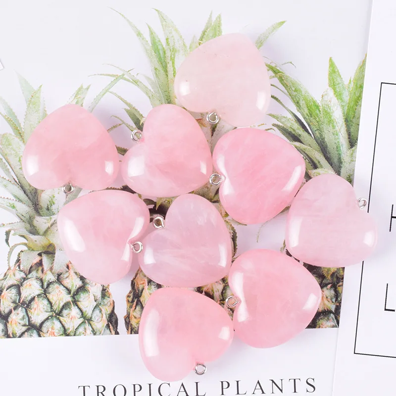 Semi-precious Stone Crafts roller rosenquarz Lucky stone heart gemstone