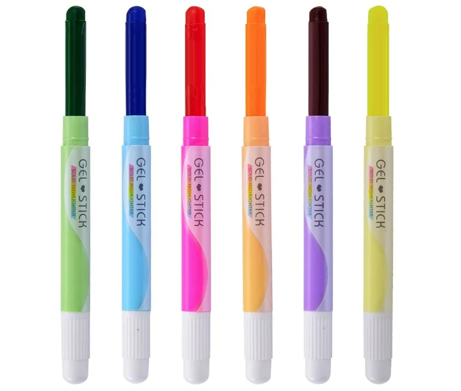 Gel highlighters solid wax highlighter stick twist solid accent pen bright neon fluorescent highlighter marker