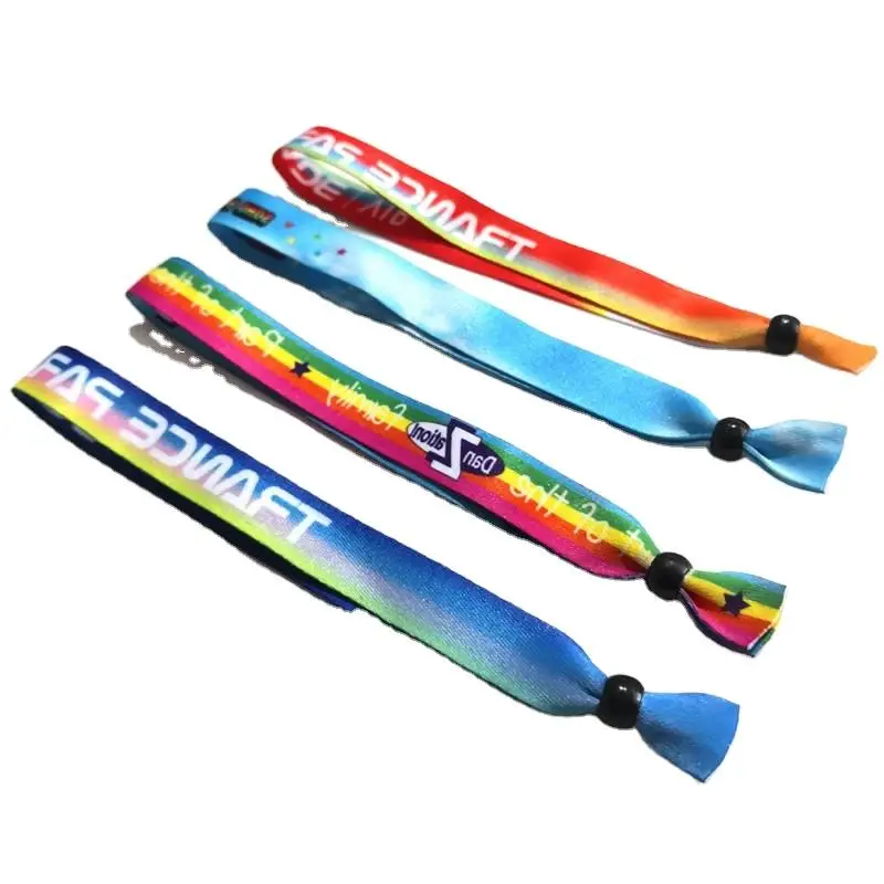 Профессиональный изготовленный на заказ оптовый одноразовый тканый регулируемый браслет с пластиковым зажимом для фестивальных мероприятий